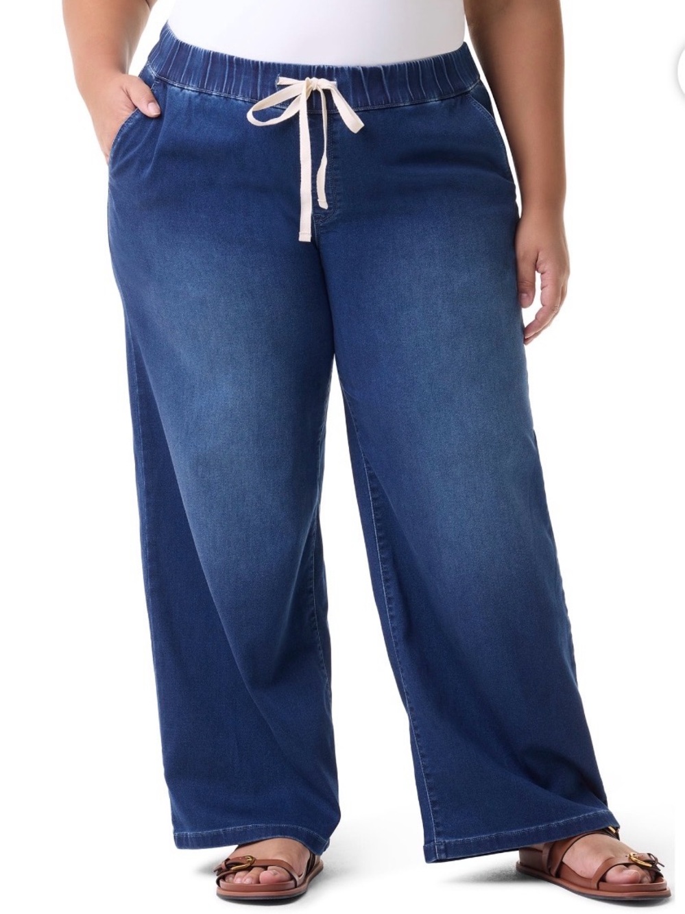 Viral “sweatsuit” Gloria Vanderbilt Swan Series Drawstring  Wide Leg Jeans!